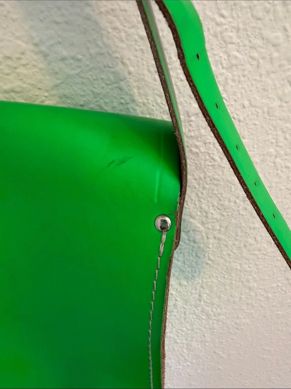 The Cambridge Satchel Company Neon Green Satchel with Brown Strap